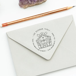 Carimbo Auto Entintado Festa de Natal, Natal, Festa de Natal Endereço de 