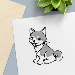 Carimbo Auto Entintado Filhote de cachorro Shiba Inu