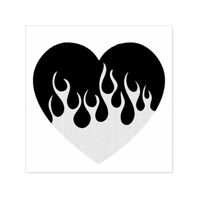 Carimbo Auto Entintado Fire Heart (Design)