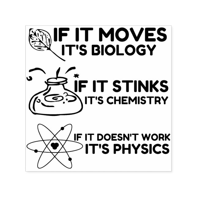 Carimbo Auto Entintado FÍSICA DA QUÍMICA BIOLÓGICA DA Ciência (Design)