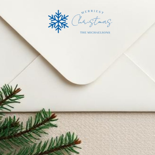 Carimbo Auto Entintado Floco de Neve Azul Natal Mais Alegre (Criador carregado)