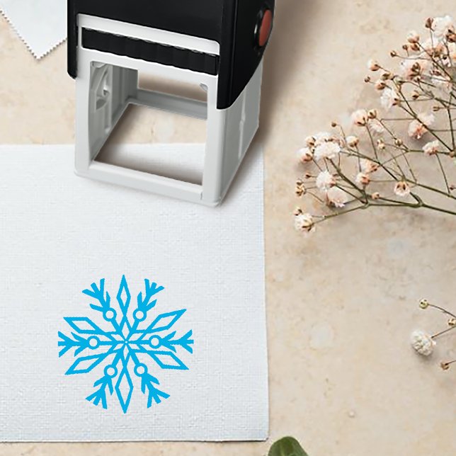 Carimbo Auto Entintado Floco de neve casamento no inverno (Criador carregado)