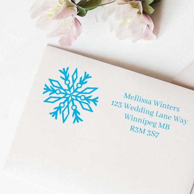 Carimbo Auto Entintado Floco de neve de inverno azul (Criador carregado)