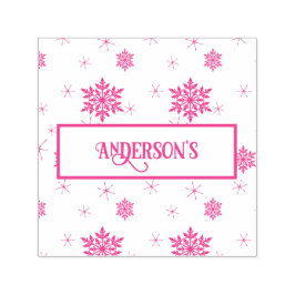 Carimbo Auto Entintado Flocos de neve | Nome da Família Personalizada