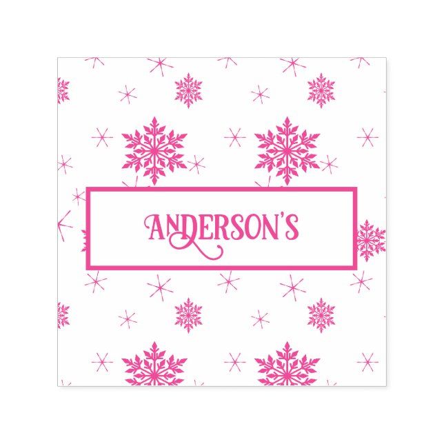 Carimbo Auto Entintado Flocos de neve | Nome da Família Personalizada (Design)