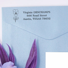 Carimbo Auto Entintado Flor de Arte Botânica Selvagem