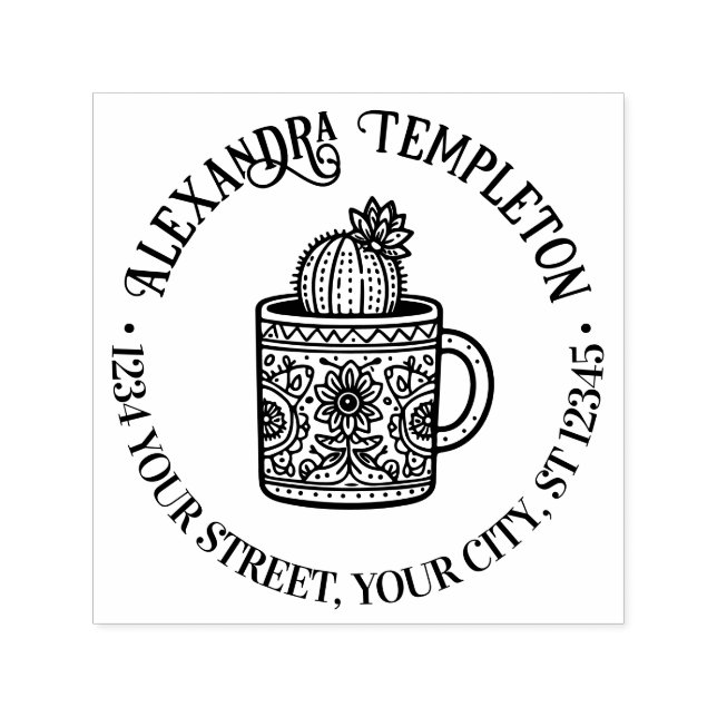 Carimbo Auto Entintado Flor do Café Café #1P Nome Nome Endereço Ret (Design)