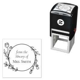 Carimbo Auto Entintado Floral Wreath Da Biblioteca De