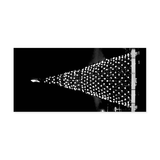 Carimbo Auto Entintado Flores azuis árvore de Natal (Design)