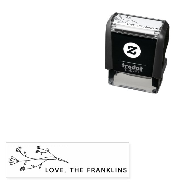 Carimbo Auto Entintado Flores Rústicas Amor (In Situ)