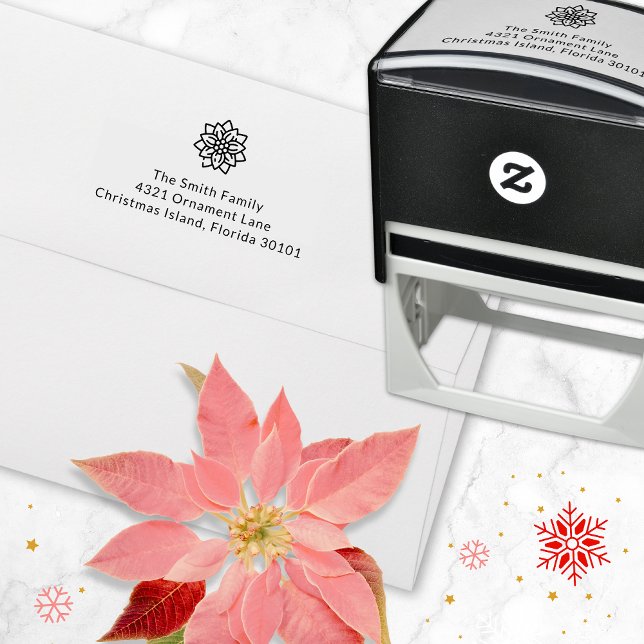 Carimbo Auto Entintado Flower de Poinsettia de Natal (Criador carregado)