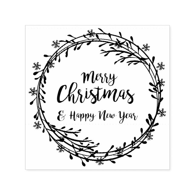 Carimbo Auto Entintado Foca de Natal com flocos de neve (Design)