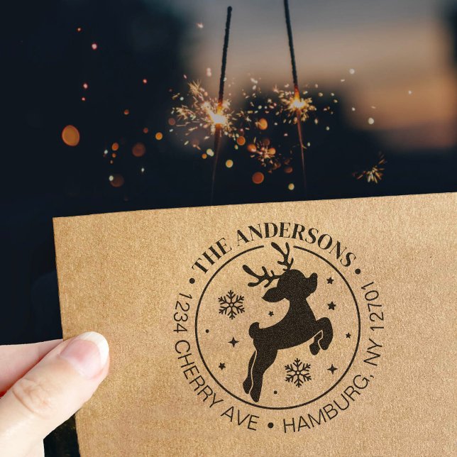 Carimbo Auto Entintado Fofo Rudolph Rudolph Roused Nosed Natal (Criador carregado)