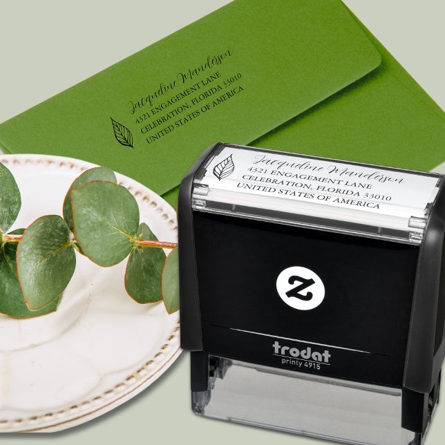 Carimbo Auto Entintado Folha Moderna (Criador carregado)