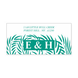 Carimbo Auto Entintado Folhas de Palma Tropicais