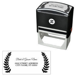 Carimbo Auto Entintado Folhas Elegantes de festa de casamento