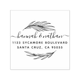 Carimbo Auto Entintado Folhas elementares simples | Endereço para devoluç