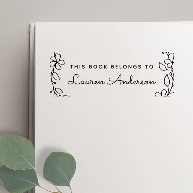 Carimbo Auto Entintado Folheto desenhado à Mão Este Livro Pertence à Plac (Criador carregado)