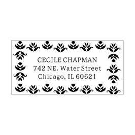 Carimbo Auto Entintado Folter Art Floral Border Cute Cozy Rustic Autumn