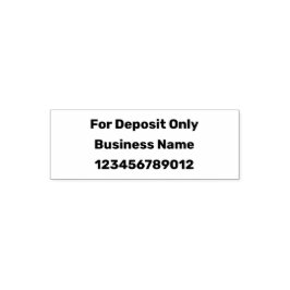 Carimbo Auto Entintado For Deposit Only Business Name Account Number Bold