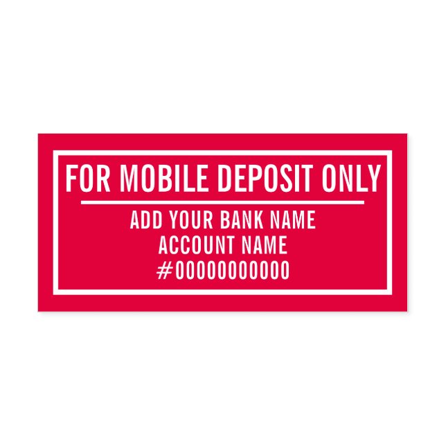 Carimbo Auto Entintado For Mobile Deposit Only (Design)