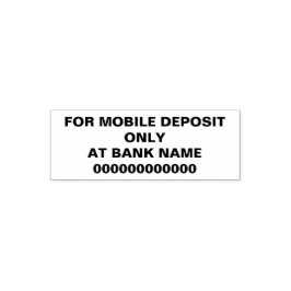 Carimbo Auto Entintado For Mobile Deposit Only Bank Name Account (Bold)