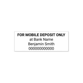 Carimbo Auto Entintado For Mobile Deposit Only Bank Name Account for App