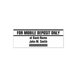 Carimbo Auto Entintado For Mobile Deposit Only Bank Name & Account Number