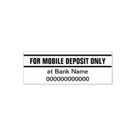 Carimbo Auto Entintado For Mobile Deposit Only Bank Name & Account Number