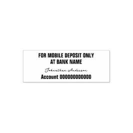 Carimbo Auto Entintado For Mobile Deposit Only Cursive Name Bank Account