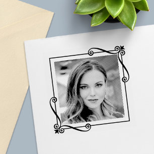 Carimbo Auto Entintado Foto personalizada do quadro quadrado de giros can