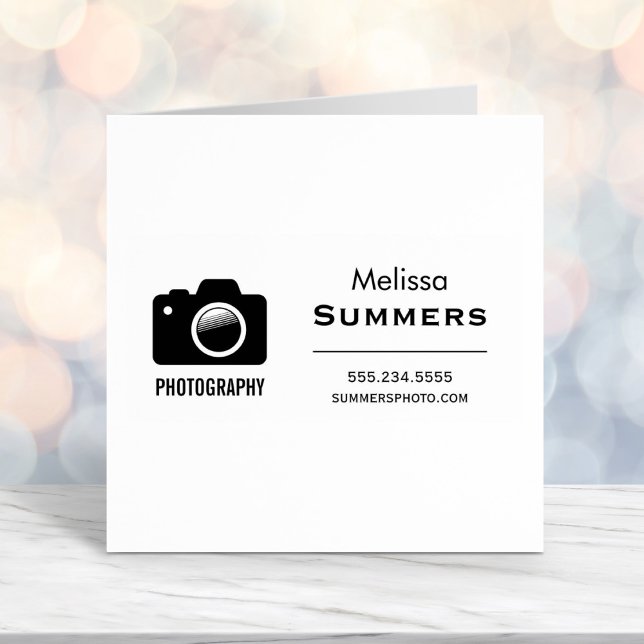 Carimbo Auto Entintado Fotografia da câmera - Informações de contato do f (Criador carregado)