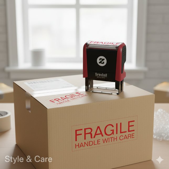 CARIMBO AUTO ENTINTADO FRÁGIL - MANUSEAR COM CUIDADO (FRAGILE - HANDLE WITH CARE SELF-INKING STAMP)