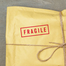 Frágil Vermelho Bold de Borda Simples