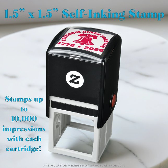 Carimbo Auto Entintado Freedom Bell 1776–2026 School Trodat 4924 Rubber (Criador carregado)