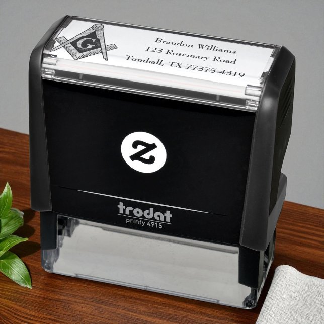 Carimbo Auto Entintado Freemason Masonic Square e Compass (Criador carregado)