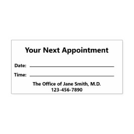 Carimbo Auto Entintado Gabinete Médico Seu Próximo Lembrete de Compromiss