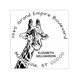 Carimbo Auto Entintado Gafo-Cinto Endereço de Regresso de Animais Selvage