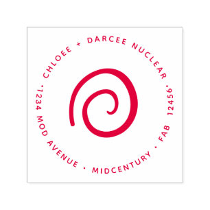 Carimbo Auto Entintado Galáxia Nuclear Atômica Moderna Minimalista do Séc