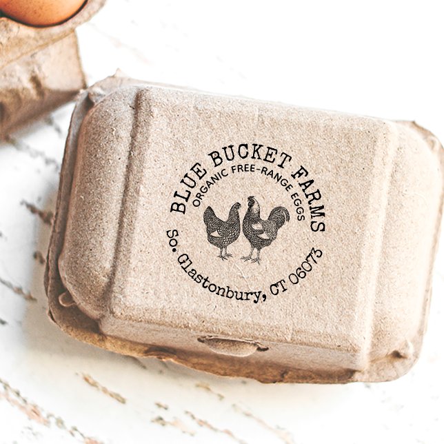 Carimbo Auto Entintado Galinha e galinha de fazenda fresca (Criador carregado)