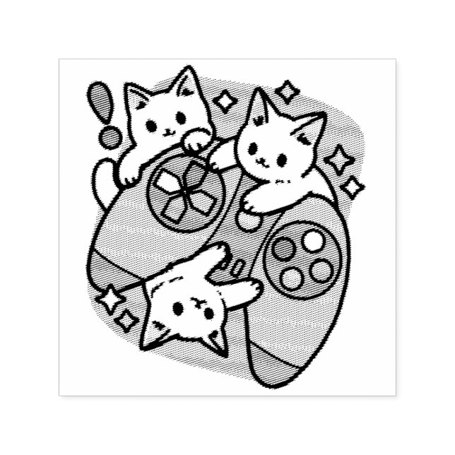 Carimbo Auto Entintado Gamer Design - Purr On Gamer Joystick Art (Design)