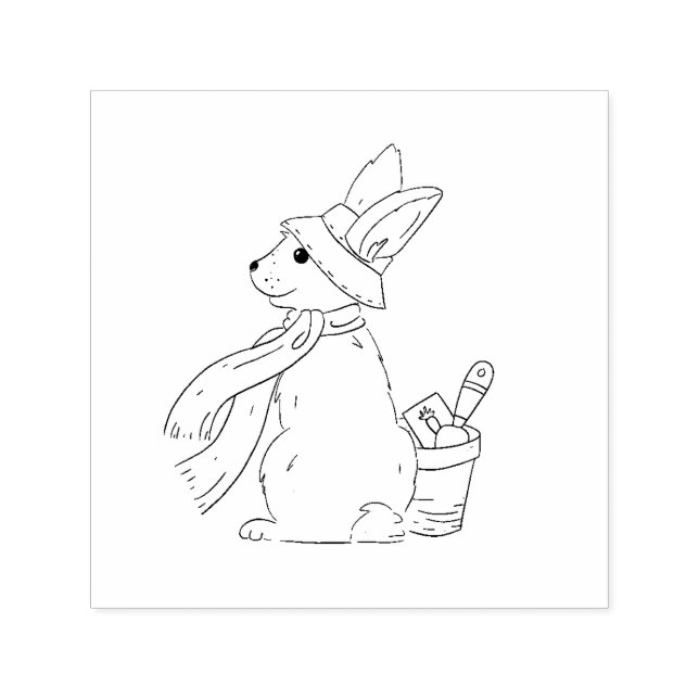 Carimbo Auto Entintado Garden Bunny Rubber Stamp (Design)