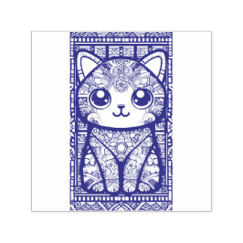 Carimbo Auto Entintado Gato Bonito com Charme de Padrão Tradicional