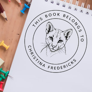 Carimbo Auto Entintado Gato de Cachorro Personalizado Este Livro Pertence