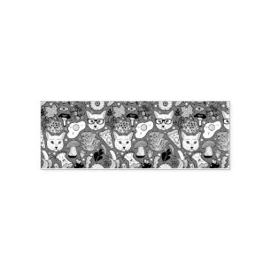 Carimbo Auto Entintado Gato e ovo em vermelho