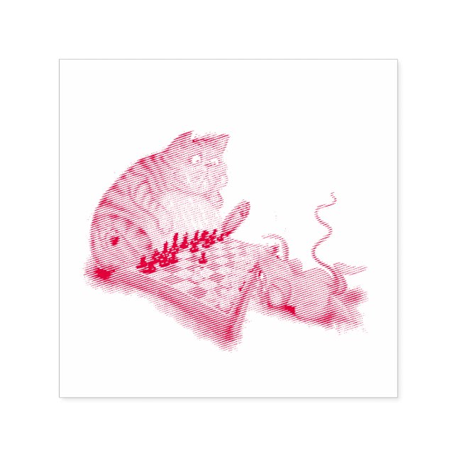 Carimbo Auto Entintado Gato e Rato Tocando Cartoon de Xadrez Engraçando E (Design)