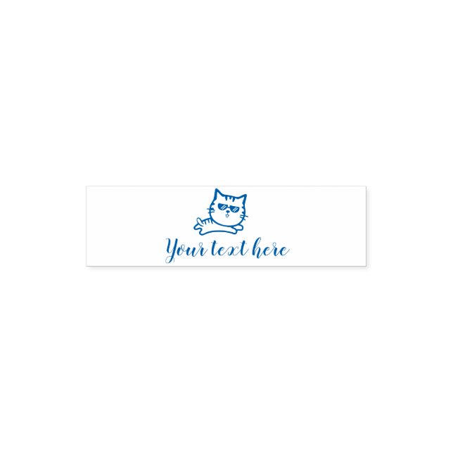 Carimbo Auto Entintado Gato Fofo com texto (Design)