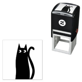 Carimbo Auto Entintado Gato Preto Cinto