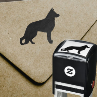 Carimbo Auto Entintado German shepherd de silhueta
