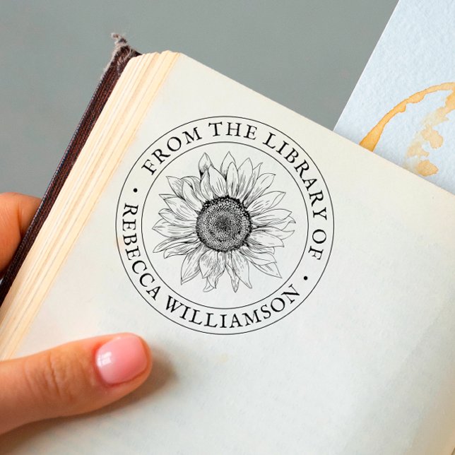 Carimbo Auto Entintado Girassol da Biblioteca do Livro de Nomes Personali (Criador carregado)